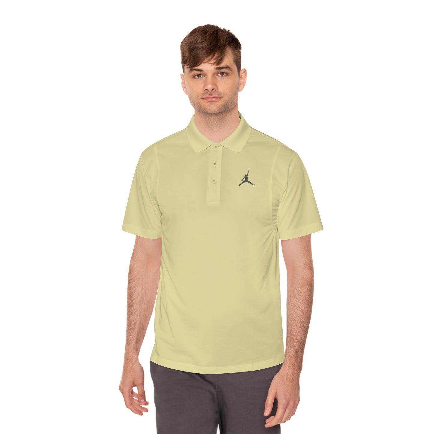 Men's Sport Polo Shirt; Golf Sports Men's Polo Shirt with Jordan Sign and Golf Ball Motif- Jordan Inspired Golf Apparel