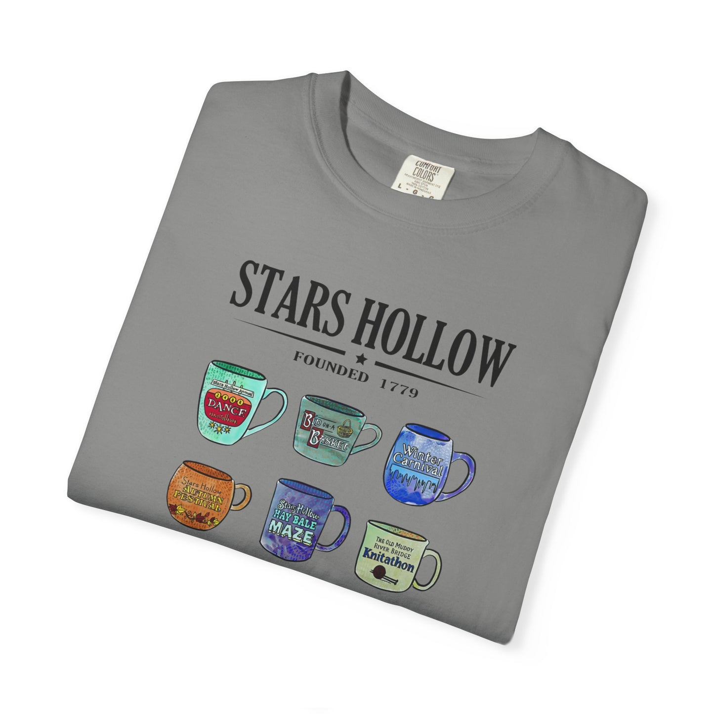 Gilmore Girls Inspired Stars Hollow Coffee Cup T-Shirt - Comfort Colors Tee - Cozy Fan Apparel