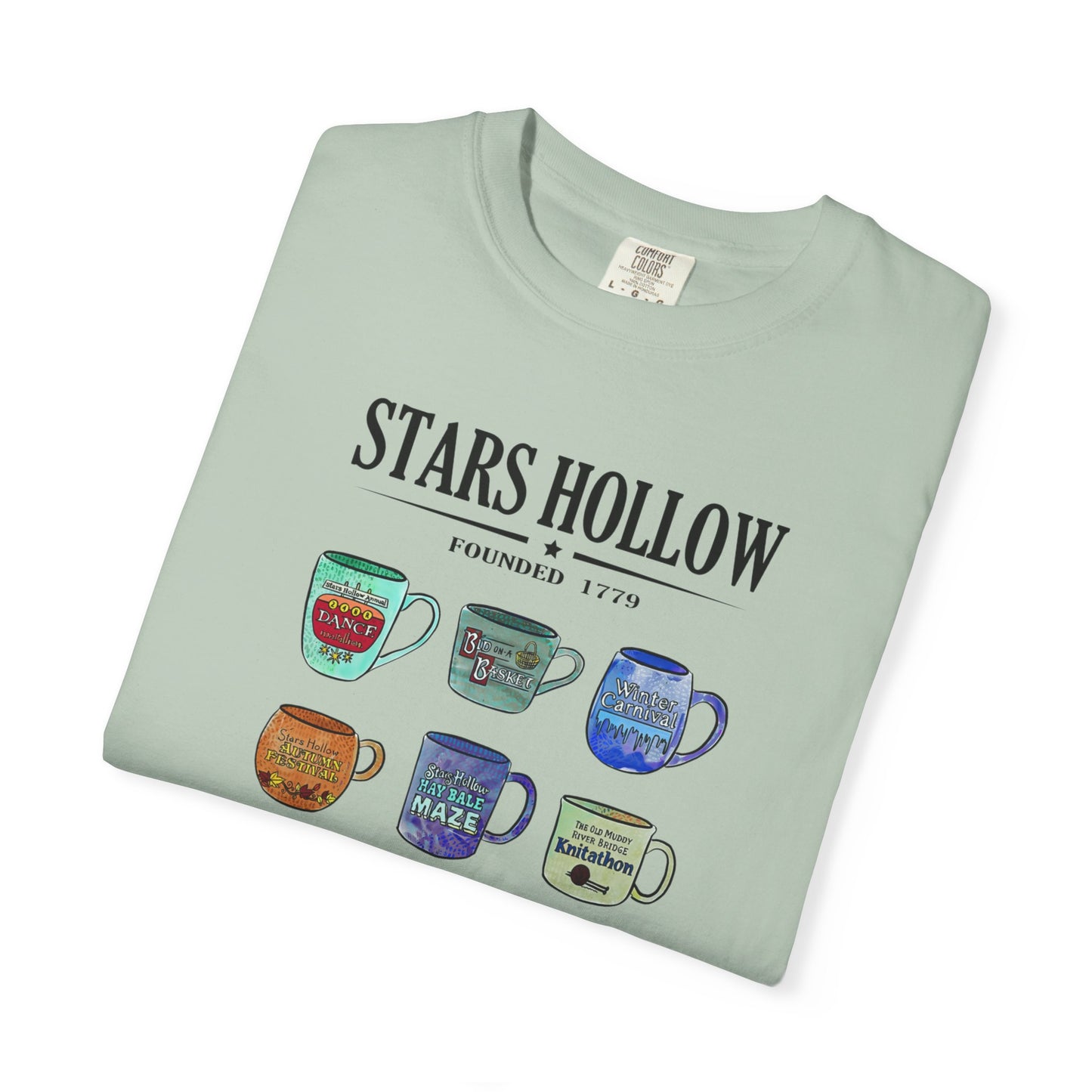 Gilmore Girls Inspired Stars Hollow Coffee Cup T-Shirt - Comfort Colors Tee - Cozy Fan Apparel