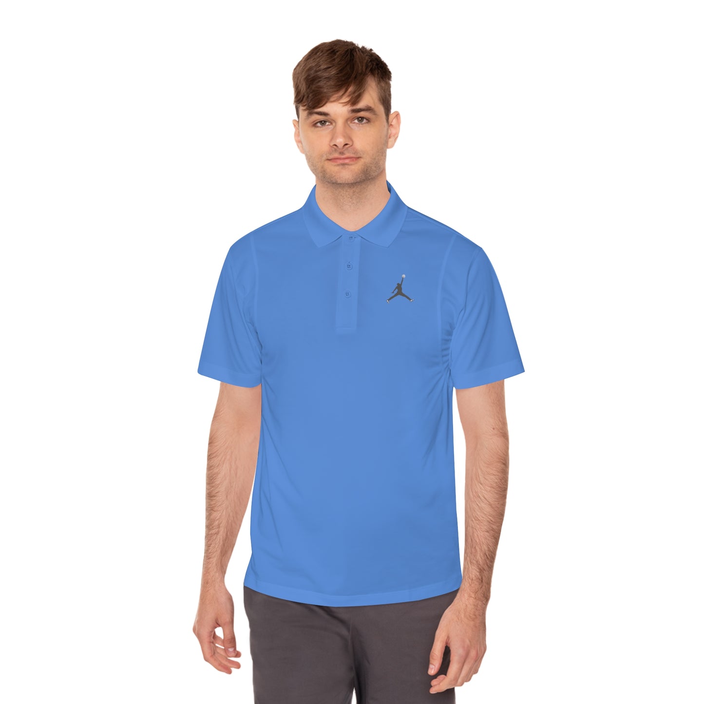 Men's Sport Polo Shirt; Golf Sports Men's Polo Shirt with Jordan Sign and Golf Ball Motif- Jordan Inspired Golf Apparel