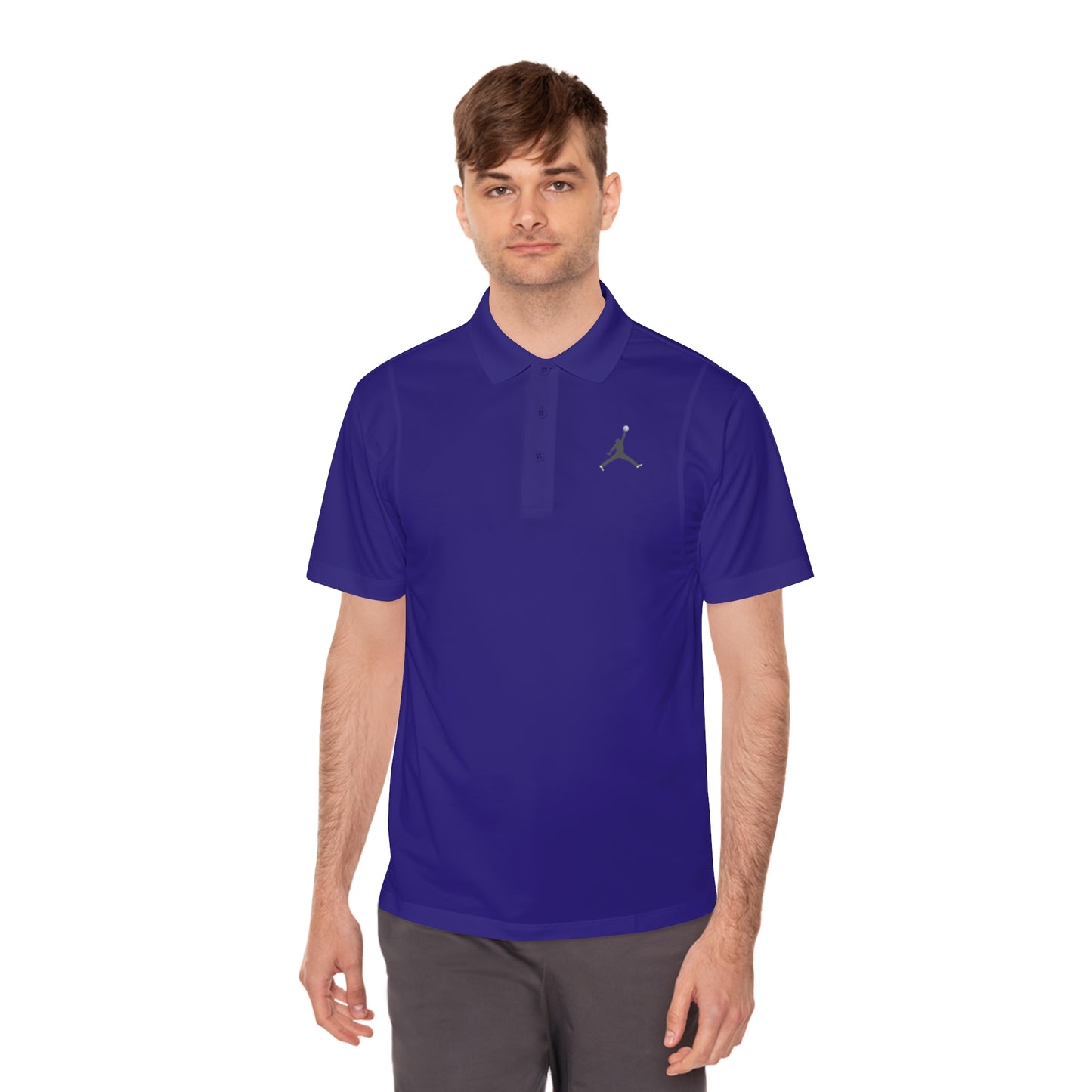 Men's Sport Polo Shirt; Golf Sports Men's Polo Shirt with Jordan Sign and Golf Ball Motif- Jordan Inspired Golf Apparel