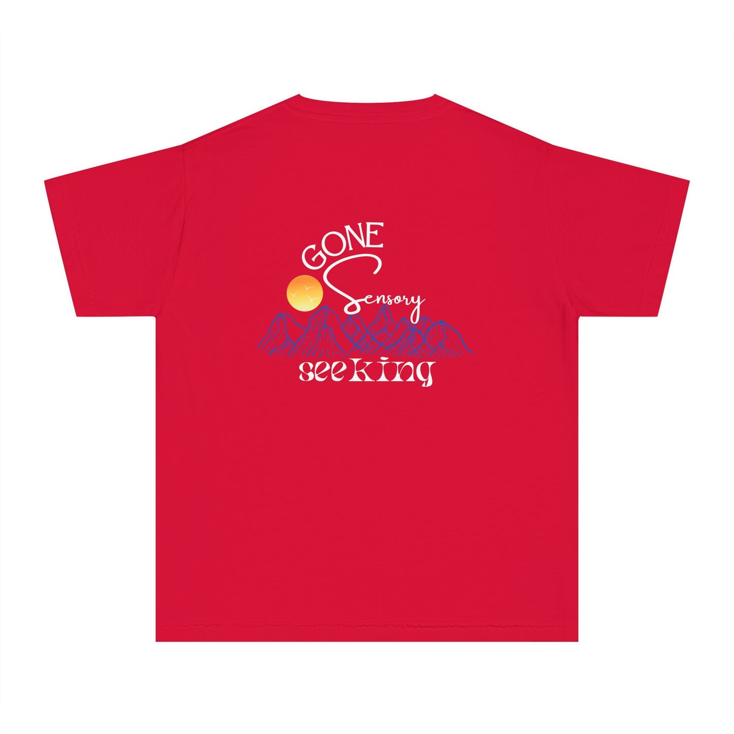 Adventure Awaits - Sensory Seeking Kids T-shirt - Comfort Colors - Autism Acceptance - Front AND back Design