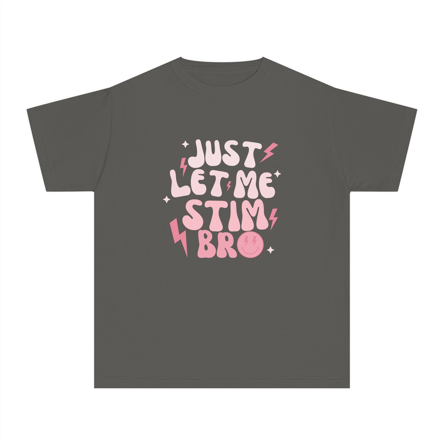 Just Let Me Stim - Autism Acceptance T-shirt - Smiley Face Shirt for Boys or Girls