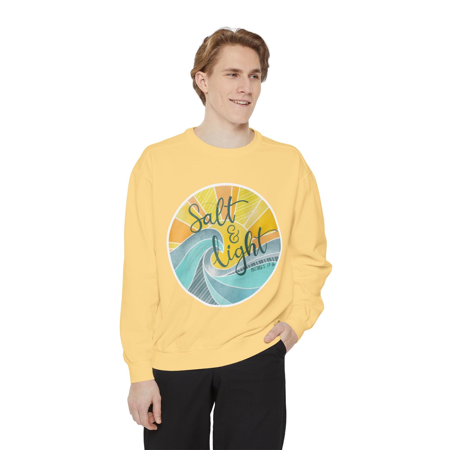 Salt and Life Christian Comfort Color Crewneck Sweatshirt - Inspirational Bible Verse Apparel - Secret Sister Gift - Gift for Her -