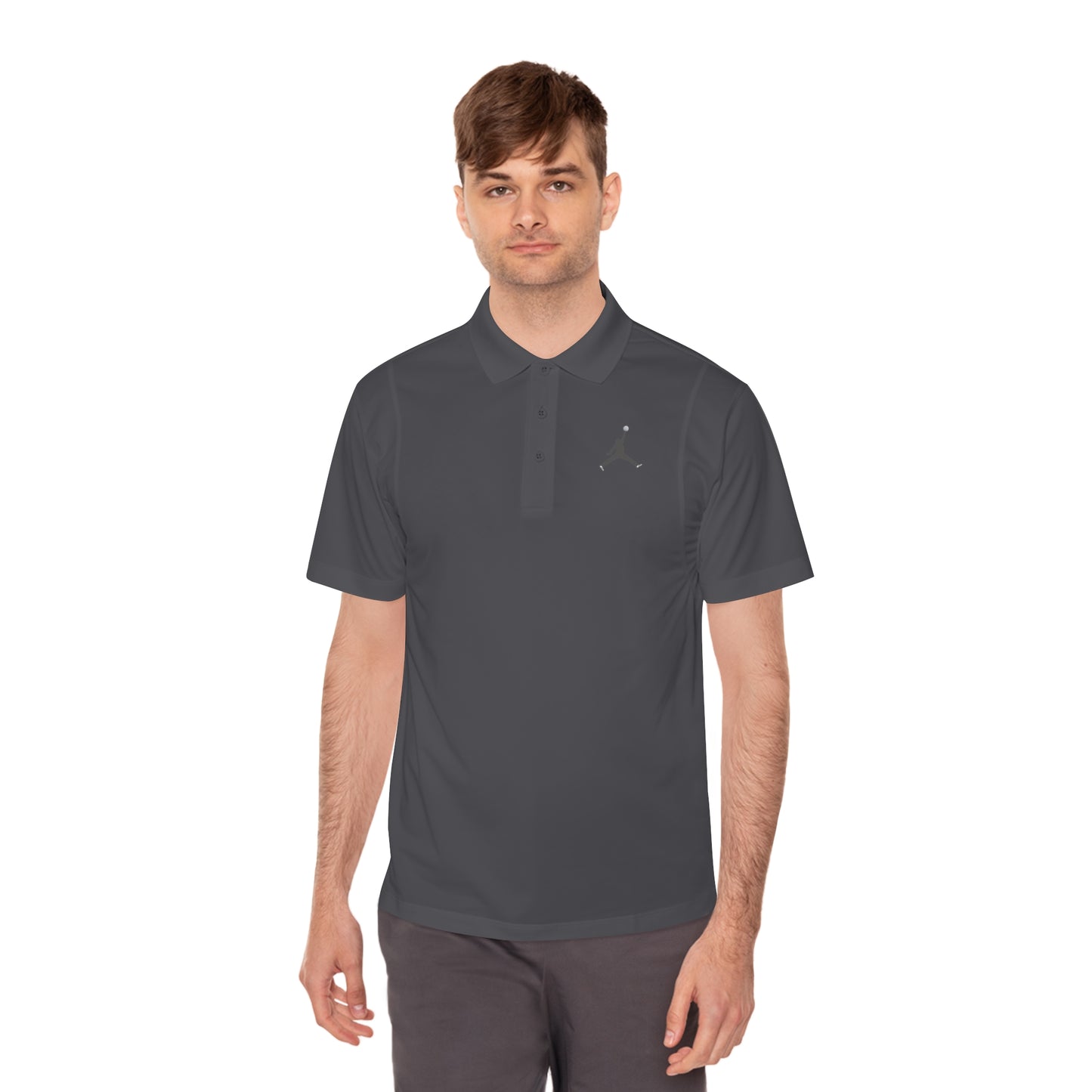 Men's Sport Polo Shirt; Golf Sports Men's Polo Shirt with Jordan Sign and Golf Ball Motif- Jordan Inspired Golf Apparel