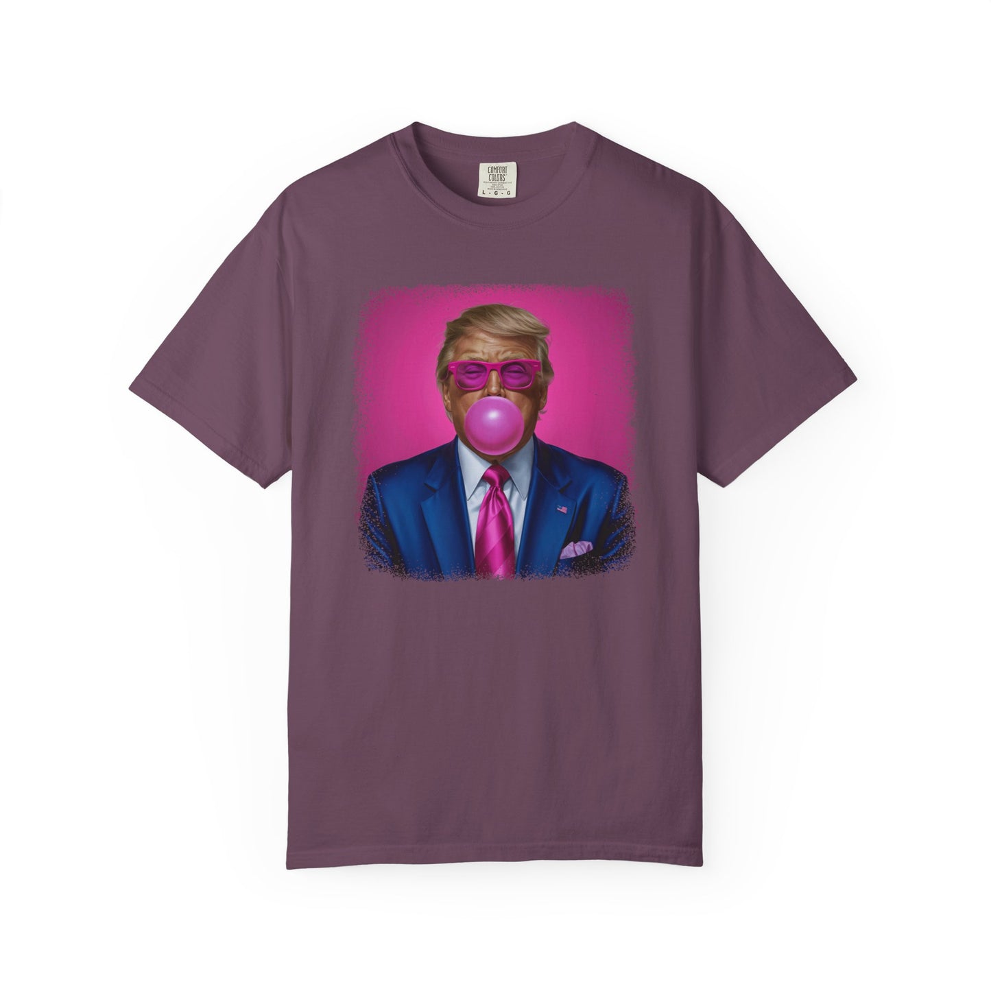 Bubblegum Bliss Comfort Tee - Cute Donald Trump Graphic - Womens Soft Comfort Color T-Shirt - MAGA