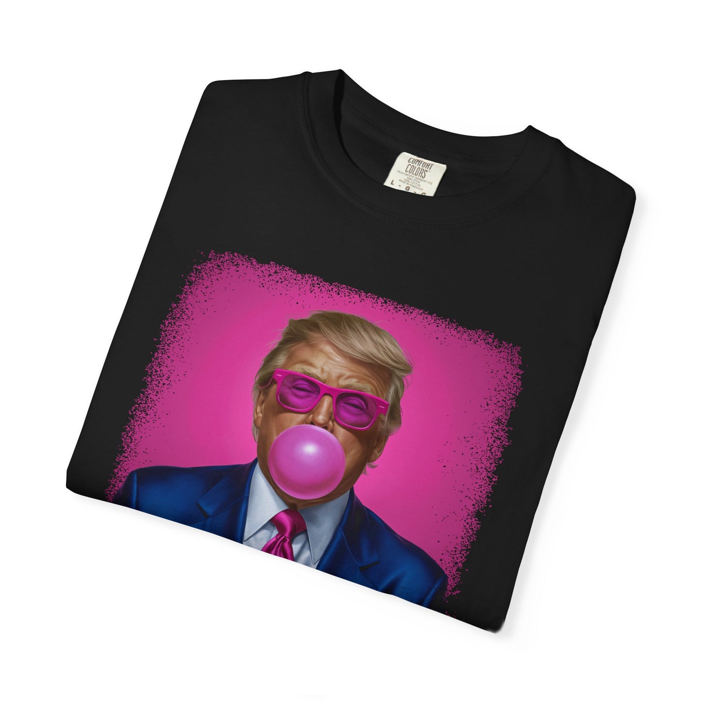 Bubblegum Bliss Comfort Tee - Cute Donald Trump Graphic - Womens Soft Comfort Color T-Shirt - MAGA