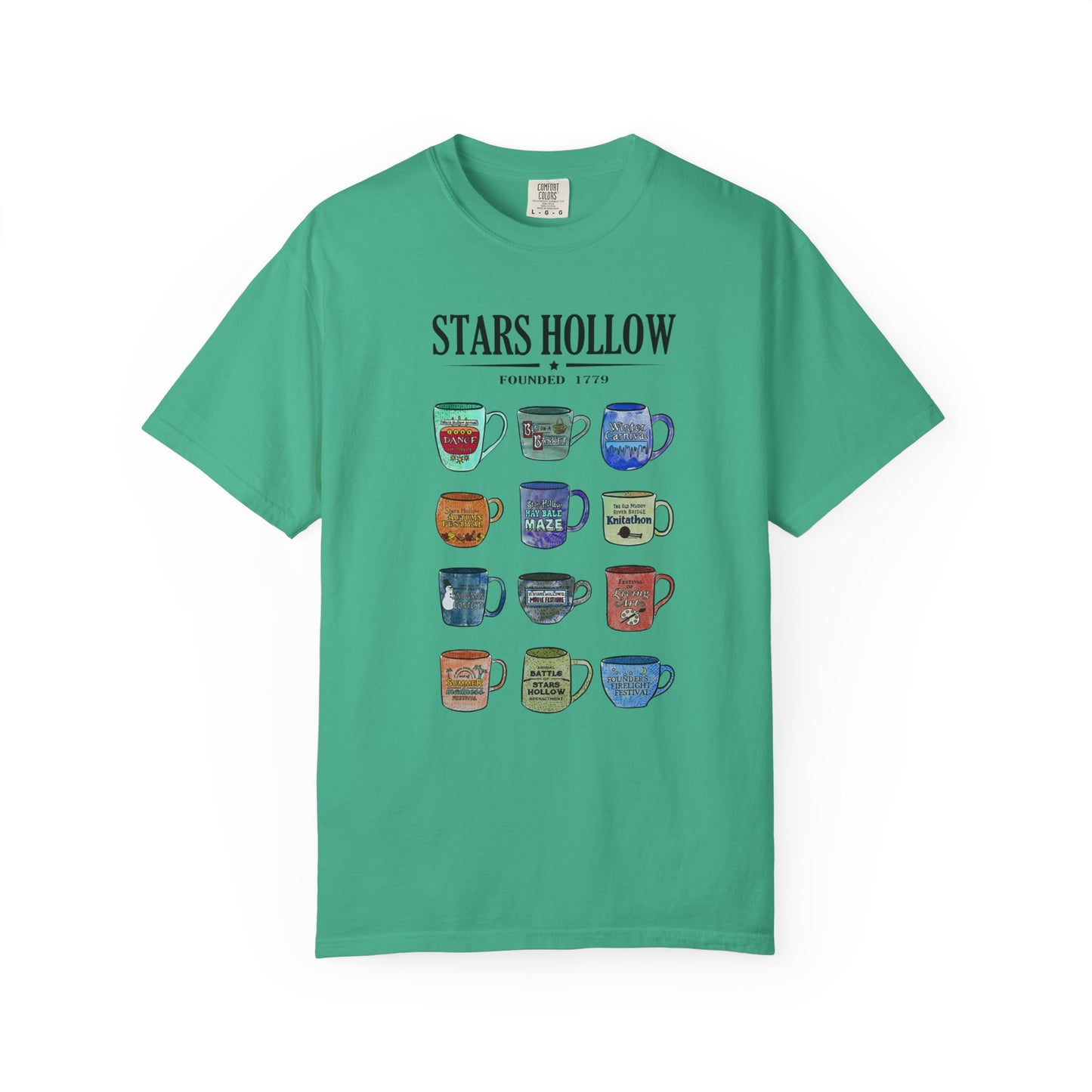 Gilmore Girls Inspired Stars Hollow Coffee Cup T-Shirt - Comfort Colors Tee - Cozy Fan Apparel