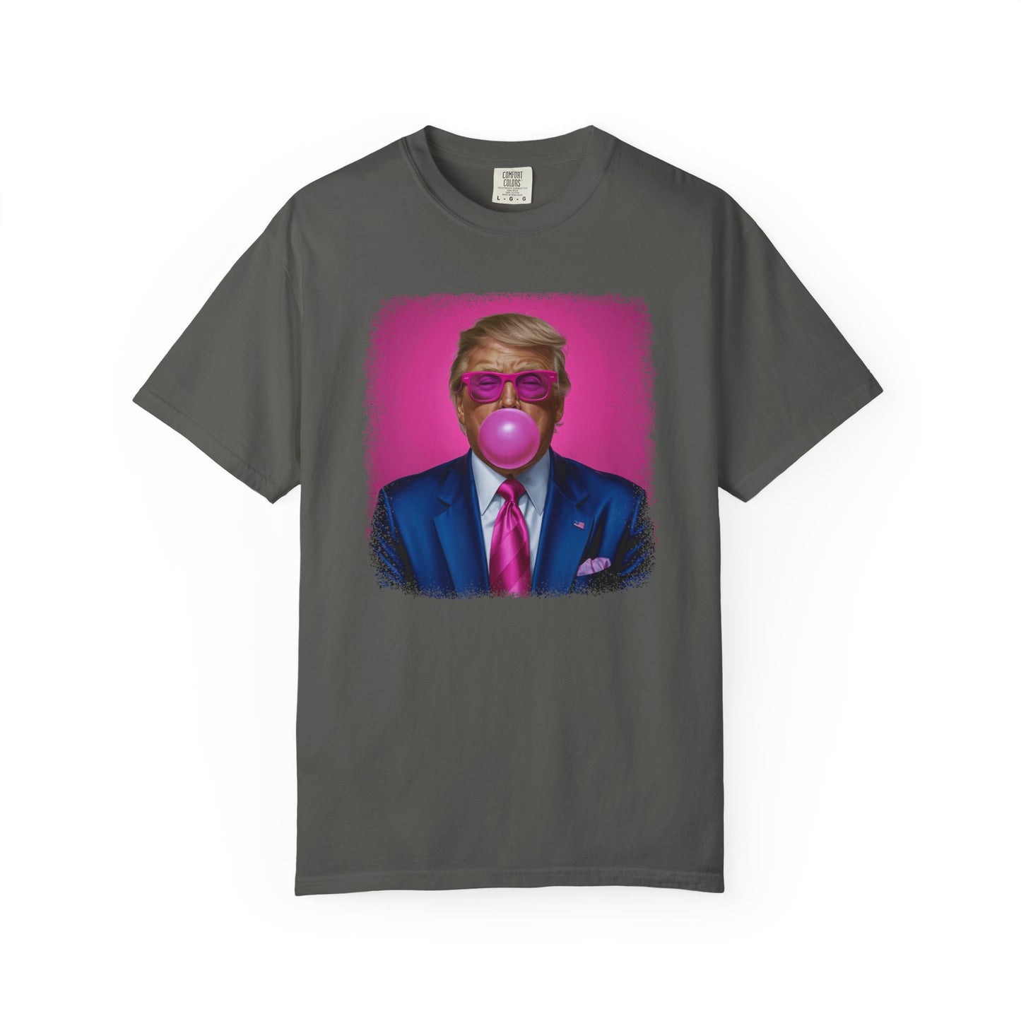 Bubblegum Bliss Comfort Tee - Cute Donald Trump Graphic - Womens Soft Comfort Color T-Shirt - MAGA
