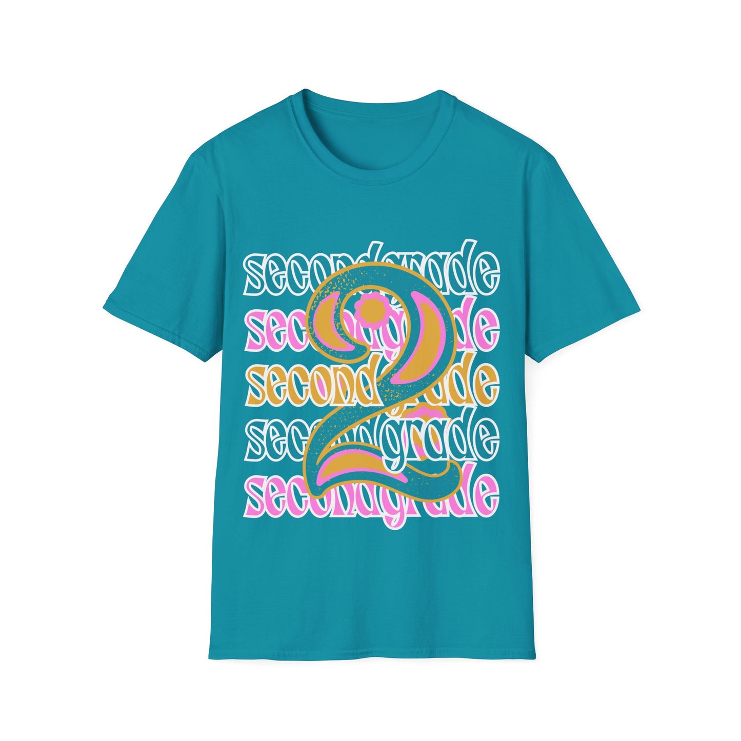 Second Grade Teacher T-Shirt - Retro Design - Colorful Teacher Tee - Grade 2 - Teacher gifts - Grade Level Tees -