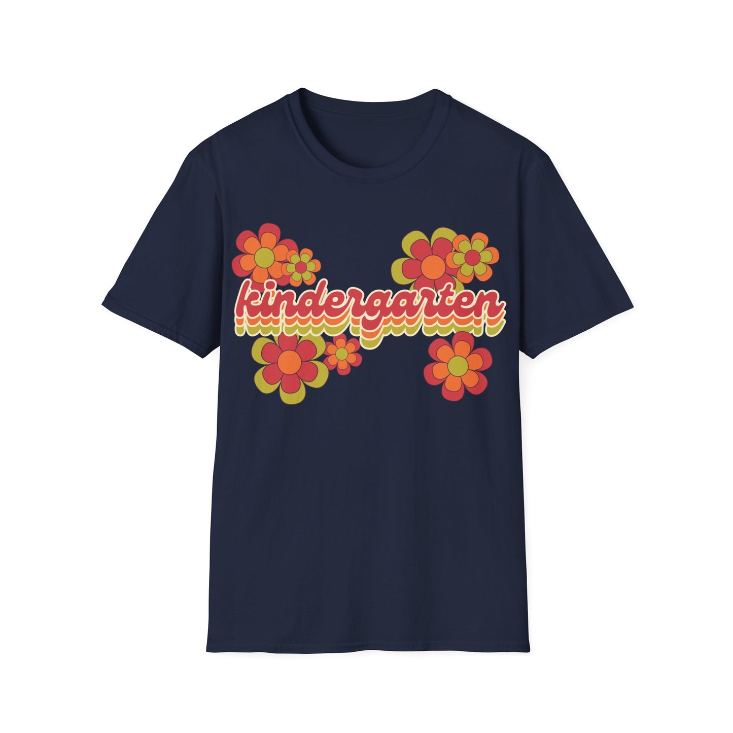 Kindergarten Teacher Tee - Colorful Retro Floral Grade Level T-Shirt - Teacher appreciation - Back to School Shirt