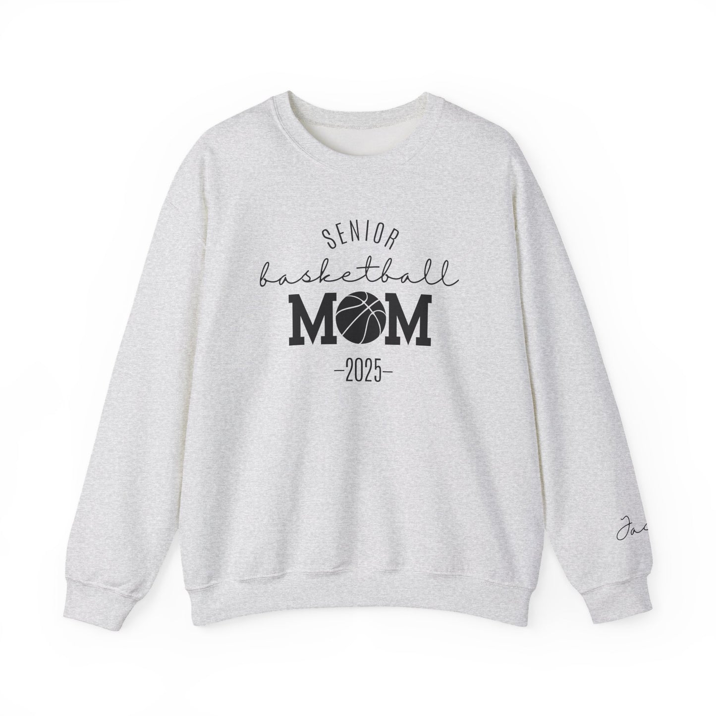 Basketball Mom Personalized Crewneck Sweatshirt for Senior Player, Team Mom Gift, Sports Mom Apparel, Customized Basketball Mom Sweatshirt