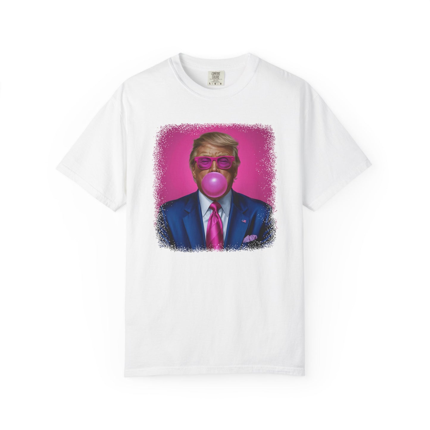 Bubblegum Bliss Comfort Tee - Cute Donald Trump Graphic - Womens Soft Comfort Color T-Shirt - MAGA