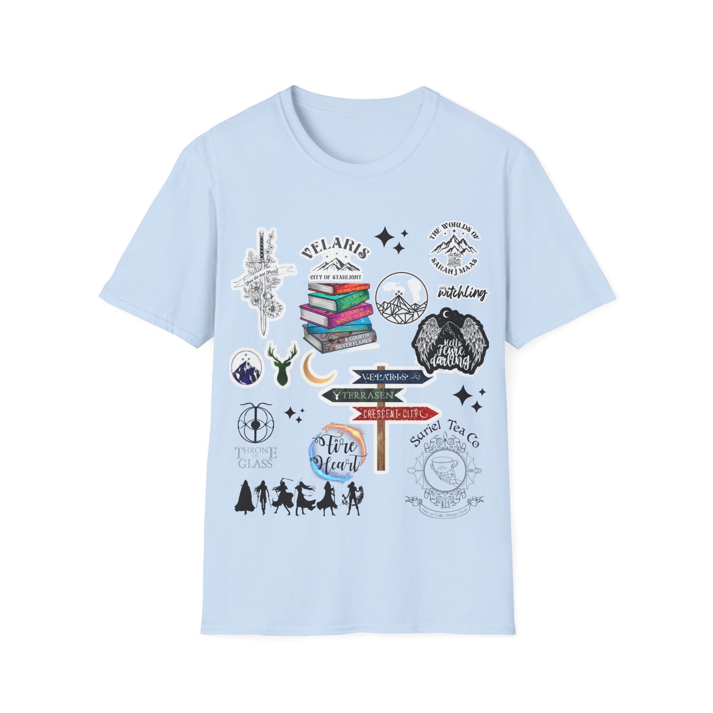 Sarah J Maas Theme Book T Shirt; A Court of Thorns and Roses; Throne of Glass; BookTok; Women's Bookworm tee; Fiction; Book lover; Read
