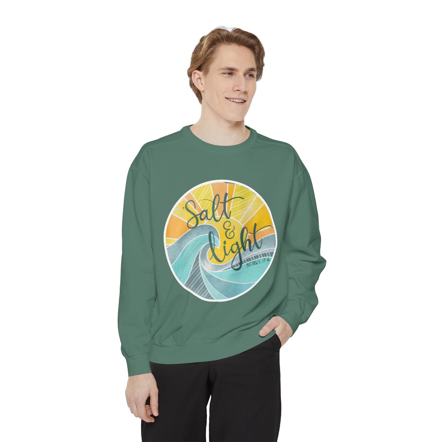 Salt and Life Christian Comfort Color Crewneck Sweatshirt - Inspirational Bible Verse Apparel - Secret Sister Gift - Gift for Her -