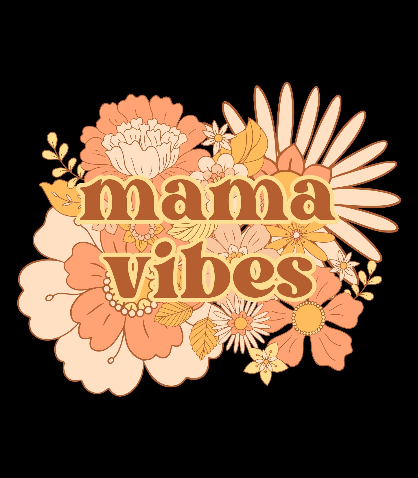 Comfort Colors Garment-Dyed T-shirt, Retro Floral Mama Vibes Shirt, Mama Tshirt, Mom shirt
