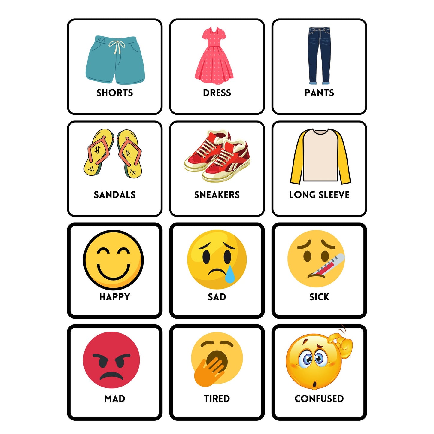 Printable Visual Schedule for Autism, Visual Schedule for Students, Visual Schedule for Home, Autism Learning, Feelings chart, Weather Chart