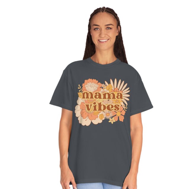 Comfort Colors Garment-Dyed T-shirt, Retro Floral Mama Vibes Shirt, Mama Tshirt, Mom shirt