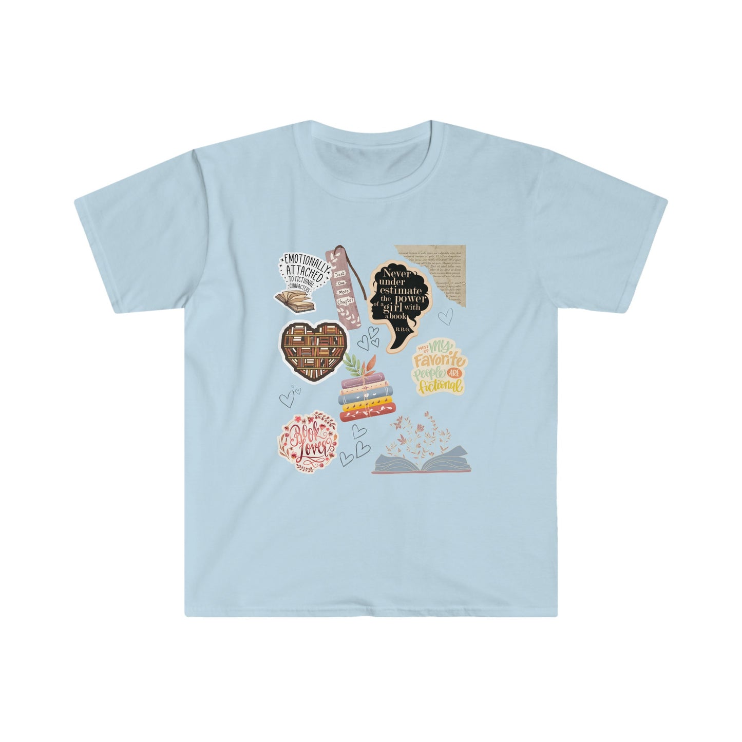 Book Lovers TShirt for Women; Smart Women Read; Readaholic; Fictional Novels; Characters; Floral