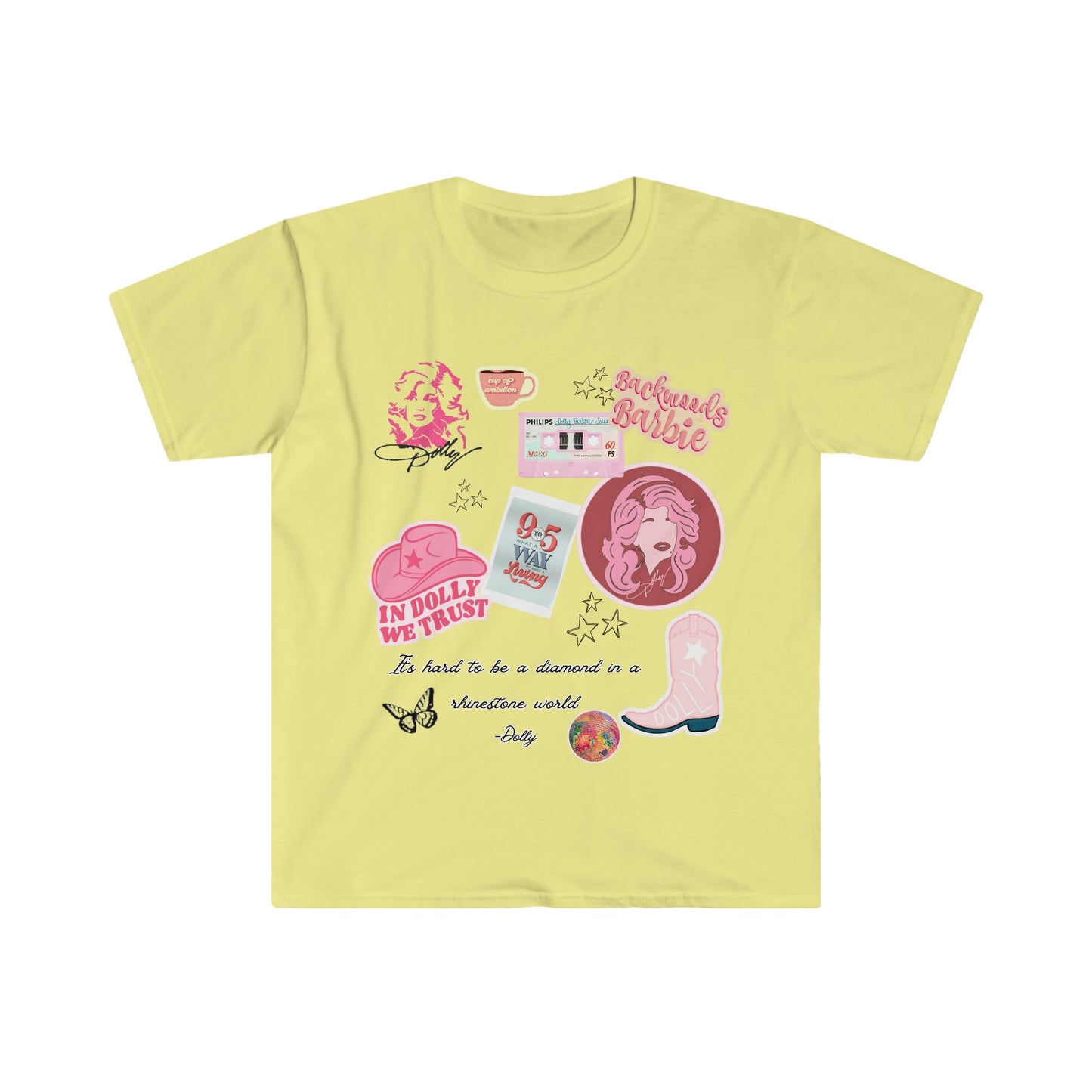 Sparkling Rhinestones; Women's Dolly Parton Inspired T-Shirt, Nine to Five, Cup of Ambition, Backwoods Barbie; Stylish Dolly Shirt for Women