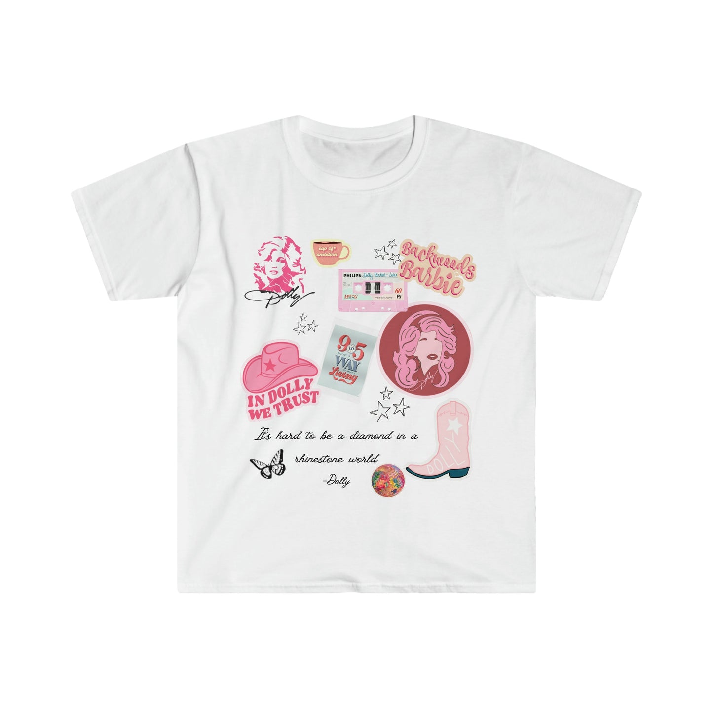 Sparkling Rhinestones; Women's Dolly Parton Inspired T-Shirt, Nine to Five, Cup of Ambition, Backwoods Barbie; Stylish Dolly Shirt for Women