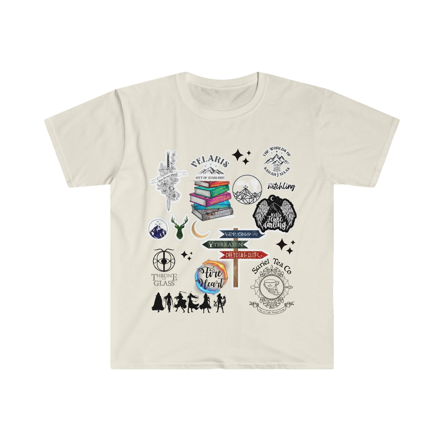 Enchanting Tales - Sarah J. Maas Inspired Women's Book T-Shirt; Trendy T-Shirt for book lovers; A Court of Thorns and Roses, Throne of Glass