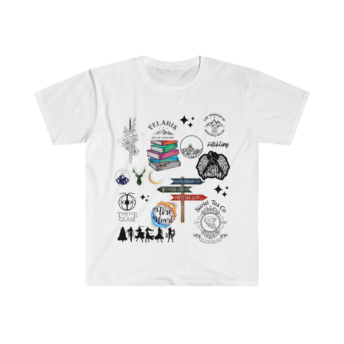 Enchanting Tales - Sarah J. Maas Inspired Women's Book T-Shirt; Trendy T-Shirt for book lovers; A Court of Thorns and Roses, Throne of Glass