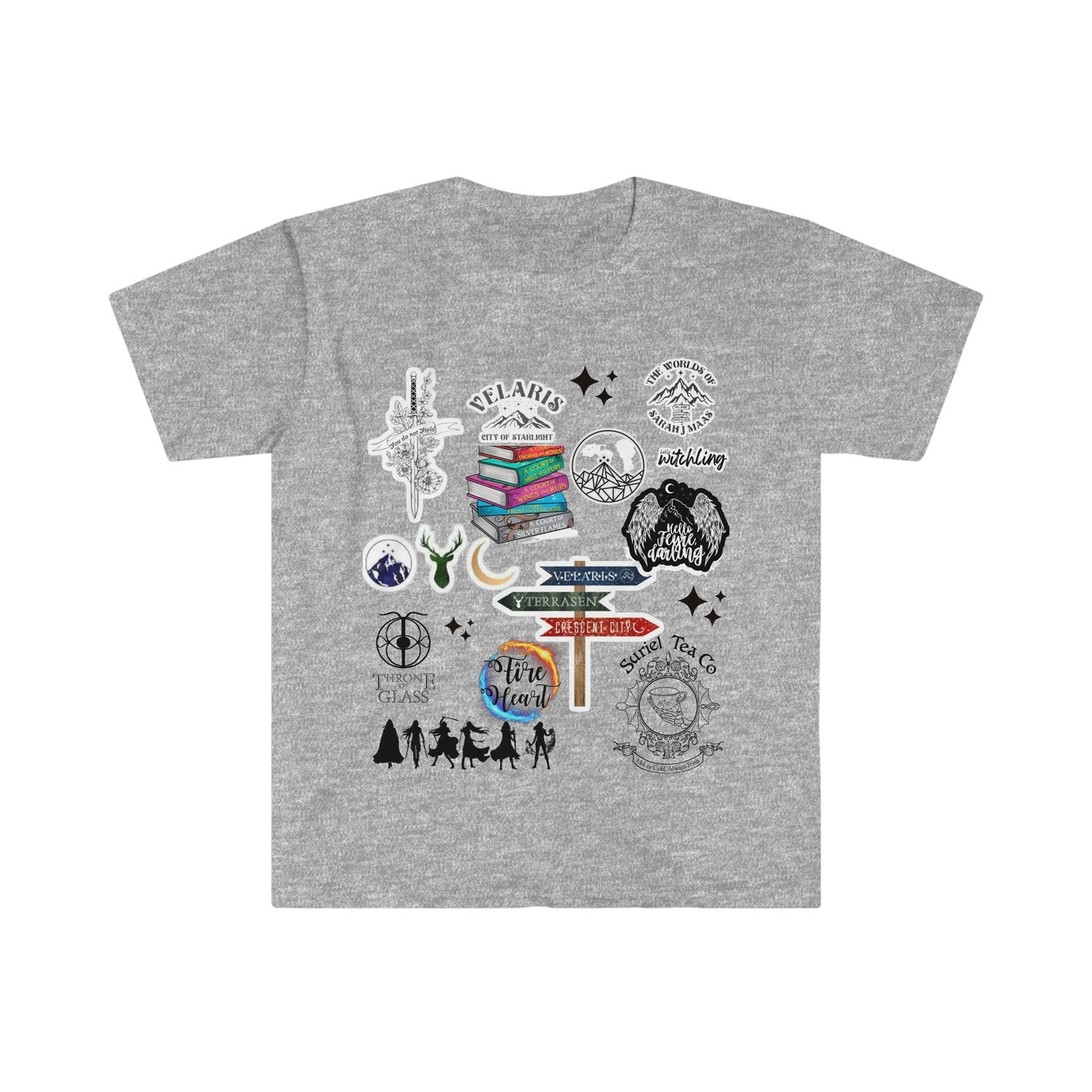 Enchanting Tales - Sarah J. Maas Inspired Women's Book T-Shirt; Trendy T-Shirt for book lovers; A Court of Thorns and Roses, Throne of Glass