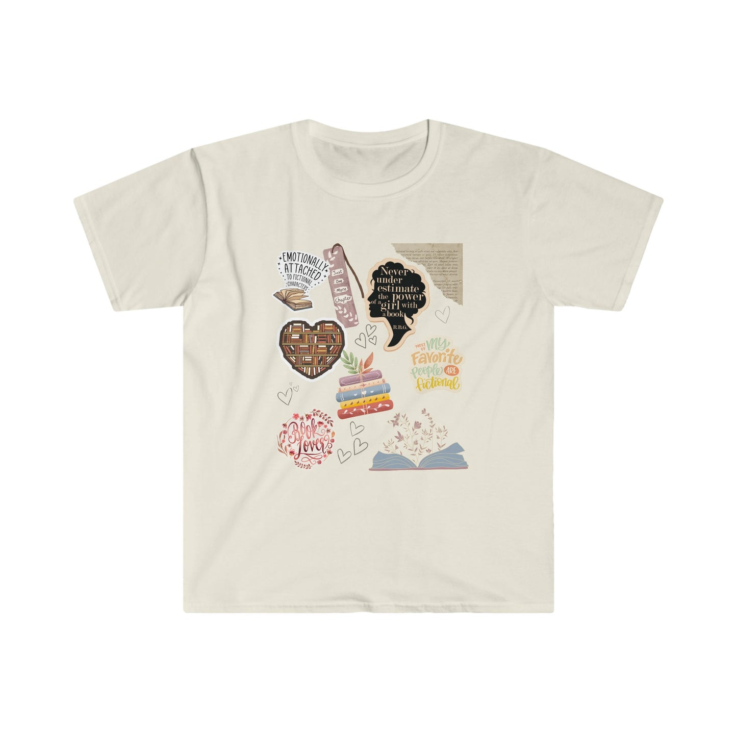 Book Lovers TShirt for Women; Smart Women Read; Readaholic; Fictional Novels; Characters; Floral