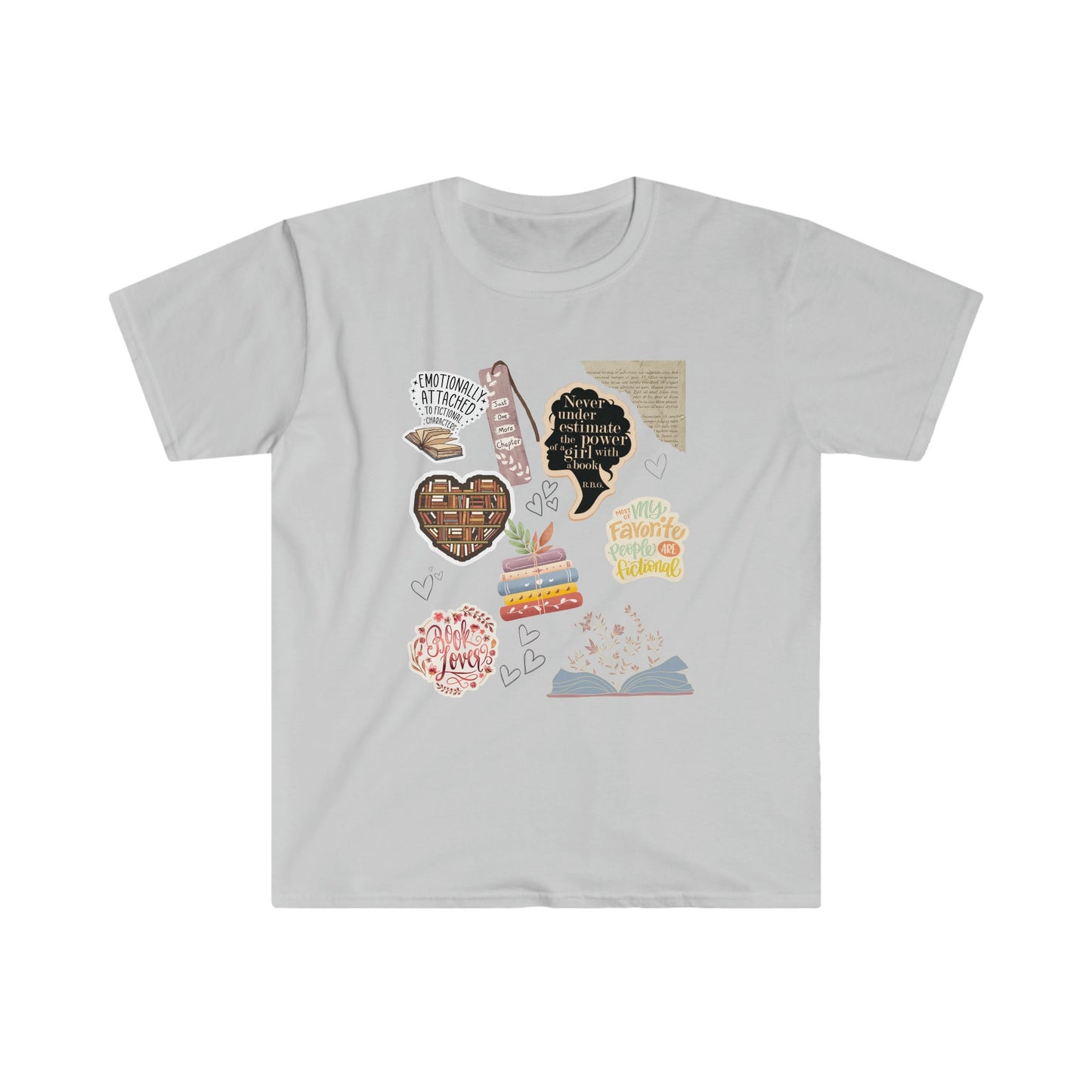 Book Lovers TShirt for Women; Smart Women Read; Readaholic; Fictional Novels; Characters; Floral