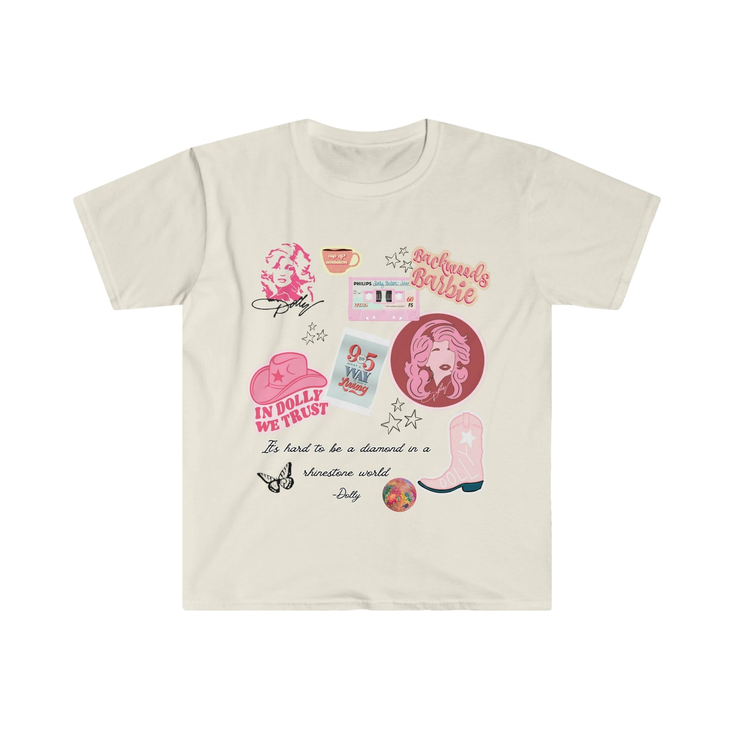 Sparkling Rhinestones; Women's Dolly Parton Inspired T-Shirt, Nine to Five, Cup of Ambition, Backwoods Barbie; Stylish Dolly Shirt for Women
