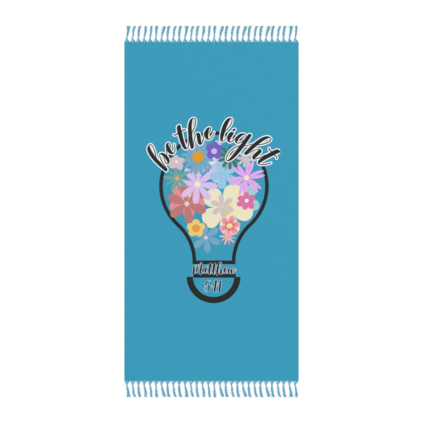 Christian Serenity - Boho Beach Cloth with Colorful Floral Design | Inspirational Bible Verse | Vibrant and Soft Beach Towel