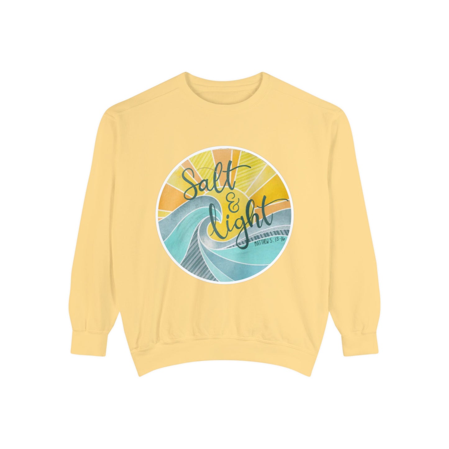 Salt and Life Christian Comfort Color Crewneck Sweatshirt - Inspirational Bible Verse Apparel - Secret Sister Gift - Gift for Her -