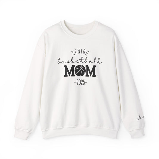 Basketball Mom Personalized Crewneck Sweatshirt for Senior Player, Team Mom Gift, Sports Mom Apparel, Customized Basketball Mom Sweatshirt