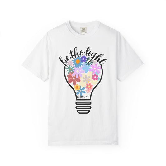 Graceful Reflections Women T-Shirt - Inspirational Bible Verse Design | Floral Beauty and Illuminating Light; Christian Women- Be the Light