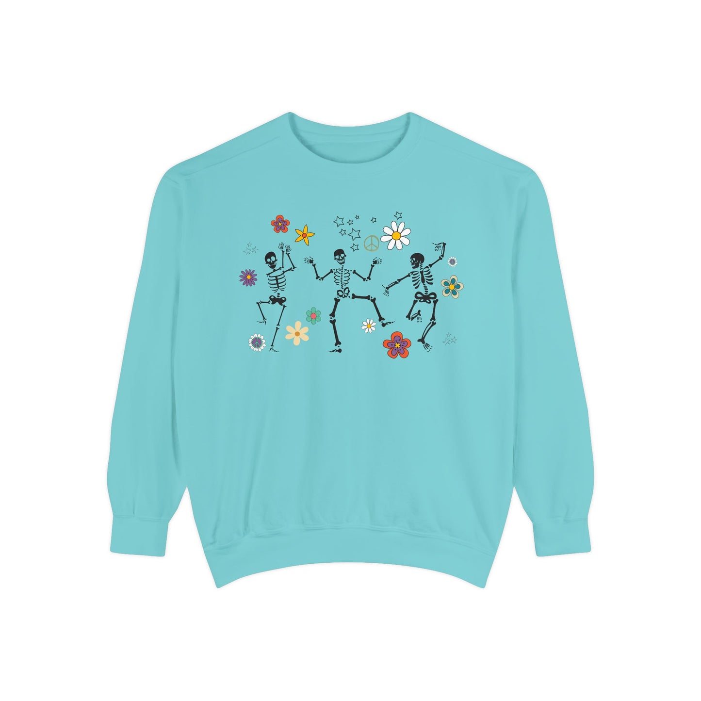 Skeleton Halloween Crewneck - Retro Fall Shirt - Women's Sweatshirt - Dancing Skeletons