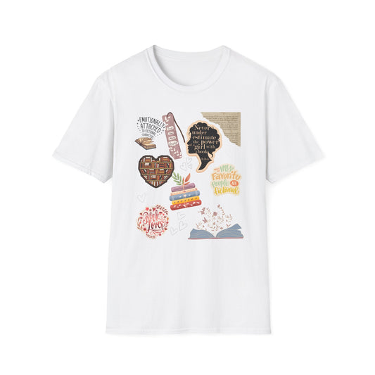 Book Lovers TShirt for Women; Smart Women Read; Readaholic; Fictional Novels; Characters; Floral