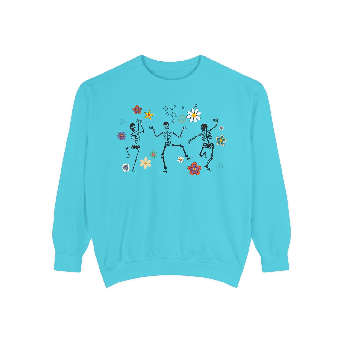 Skeleton Halloween Crewneck - Retro Fall Shirt - Women's Sweatshirt - Dancing Skeletons