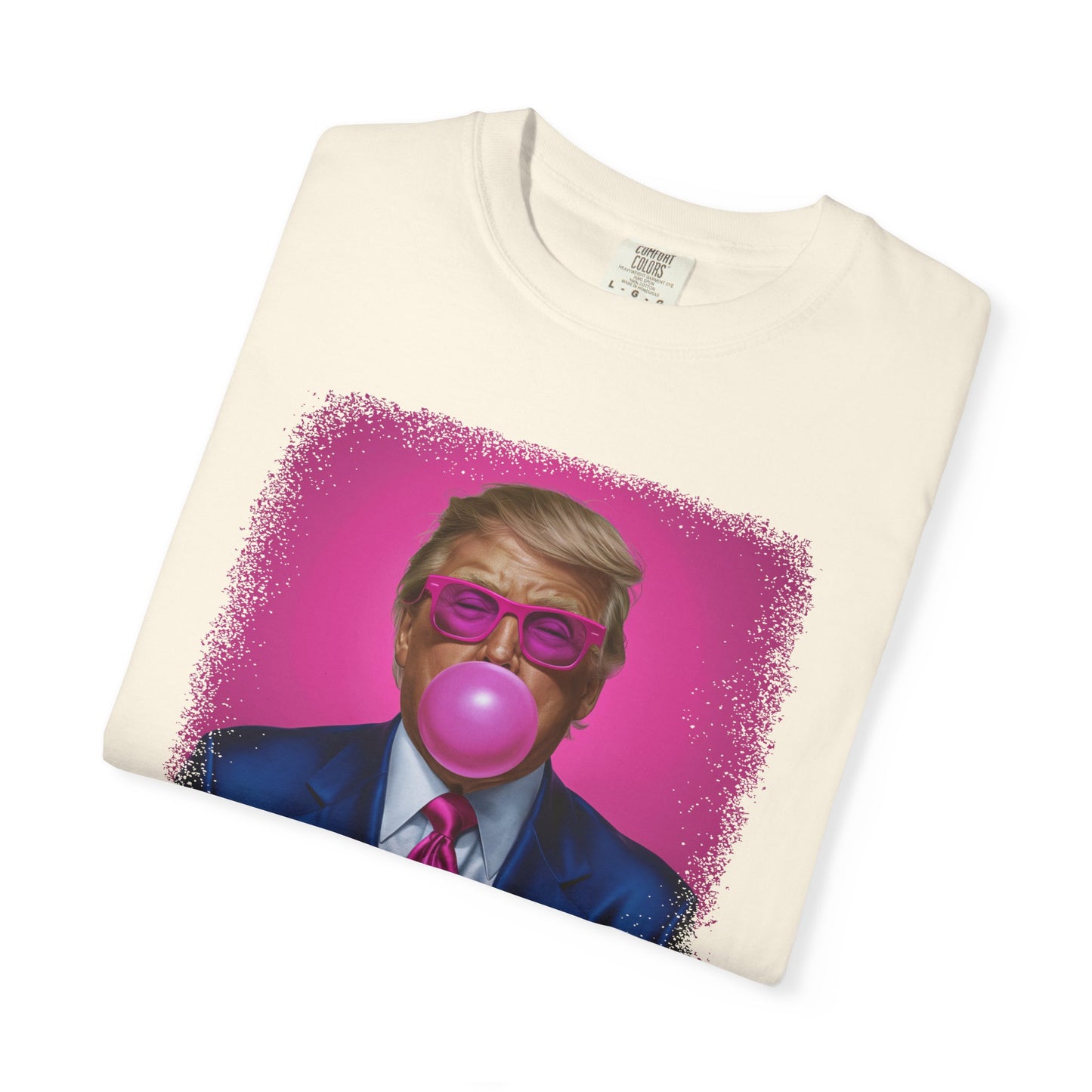 Bubblegum Bliss Comfort Tee - Cute Donald Trump Graphic - Womens Soft Comfort Color T-Shirt - MAGA