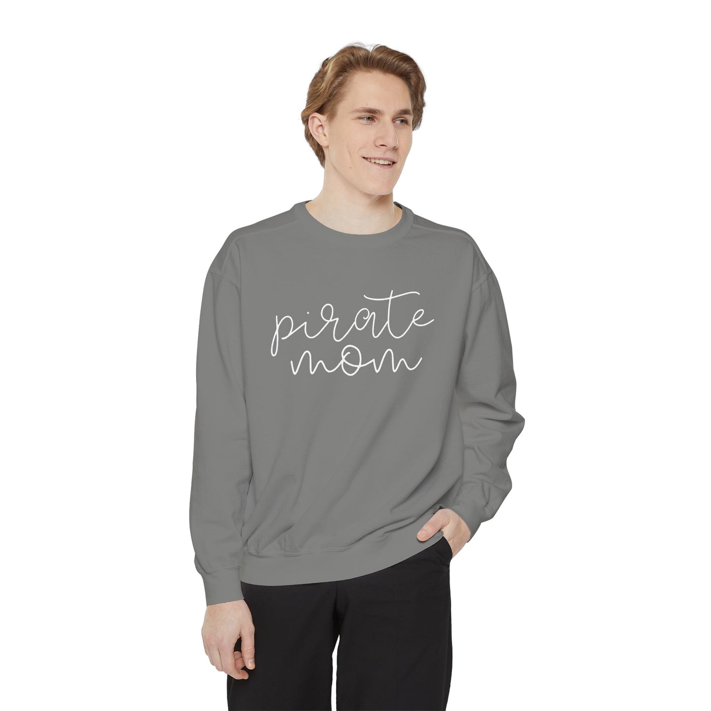 Pirate Mom Comfort Color Sweatshirt - Pirate Theme Shirt - Mom Shirt - Women's Mascot Crewneck