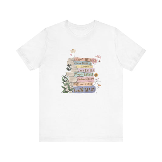 Women Of The Bible Shirt, Christian Women Shirts, Floral Christian Shirts, Jesus Church Shirt, Bible Verse Shirt, Christian Book Lover Shirt