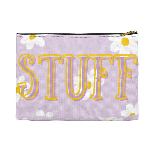 STUFF Pouch with Cute Flowers - Perfect Organizer for All Your Essentials - Accessory Pouch