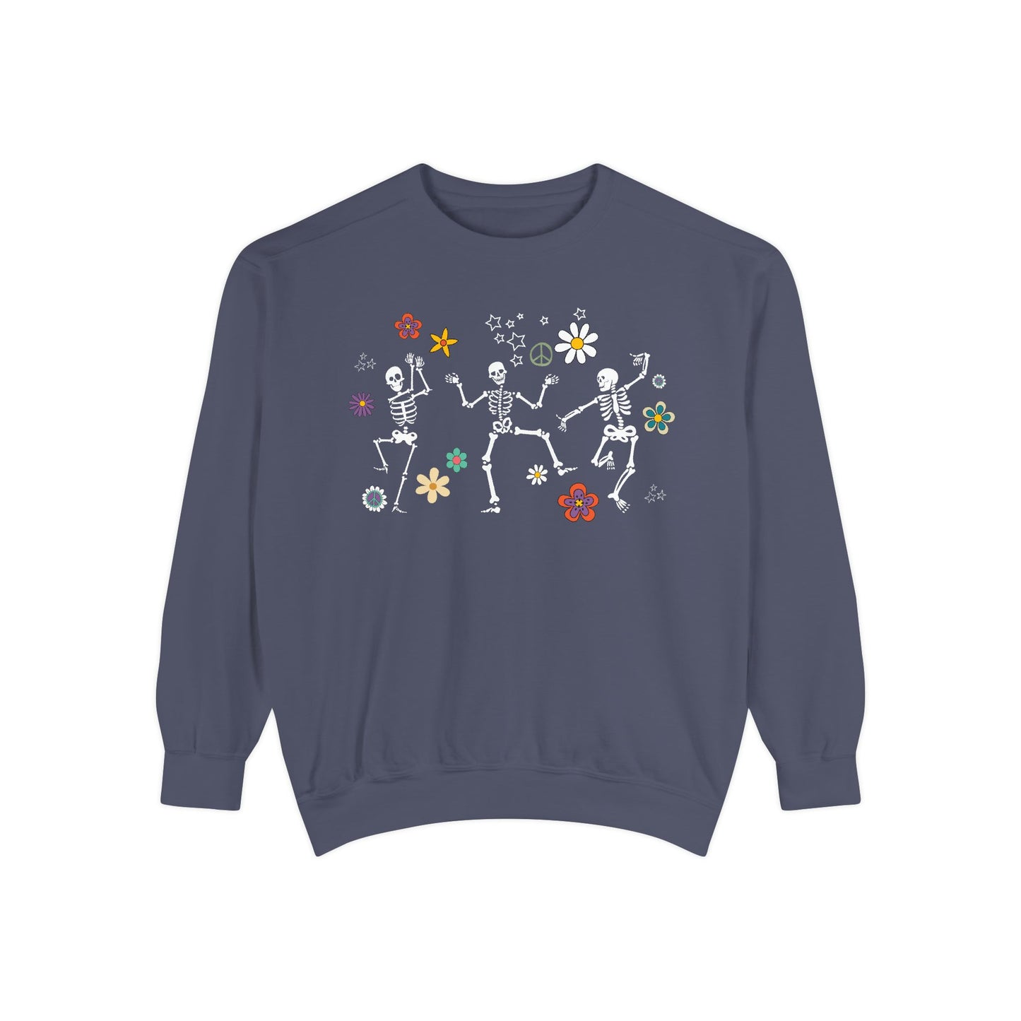 Skeleton Halloween Crewneck - Retro Fall Shirt - Women's Sweatshirt - Dancing Skeletons