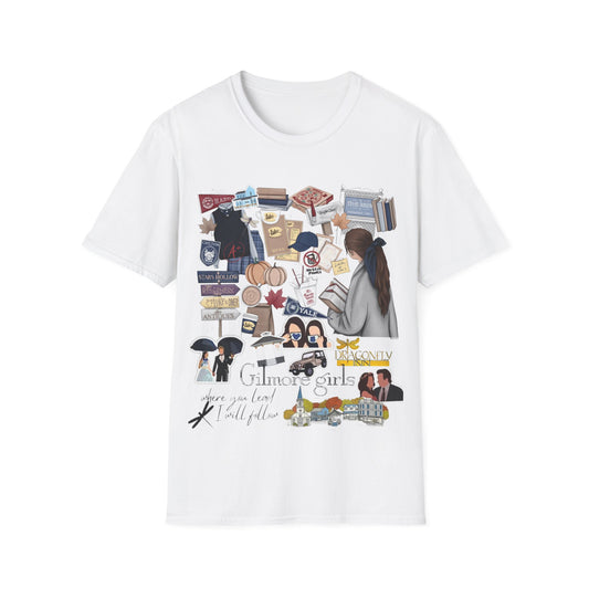 Gilmore Girls themed tshirt for women; Mother Daughter shirt; TV apparel; Fan club apparel; Dragonfly inn; Lukes Diner; Chilton; Yale