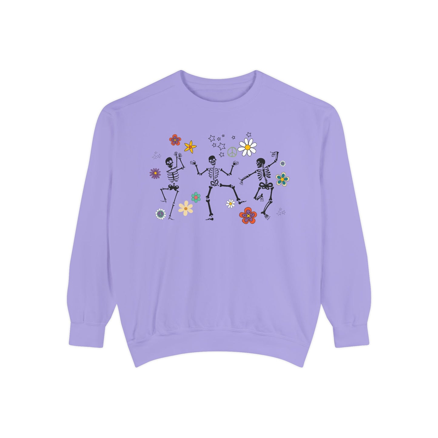 Skeleton Halloween Crewneck - Retro Fall Shirt - Women's Sweatshirt - Dancing Skeletons