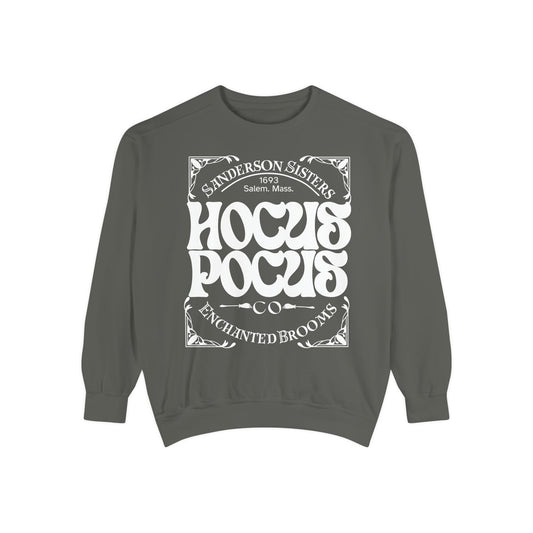 Hocus Pocus Theme Comfort Color Crewneck Sweatshirt - Halloween Sweatshirt - Enchanted Brooms Co - Sanderson Sisters Sweatshirt