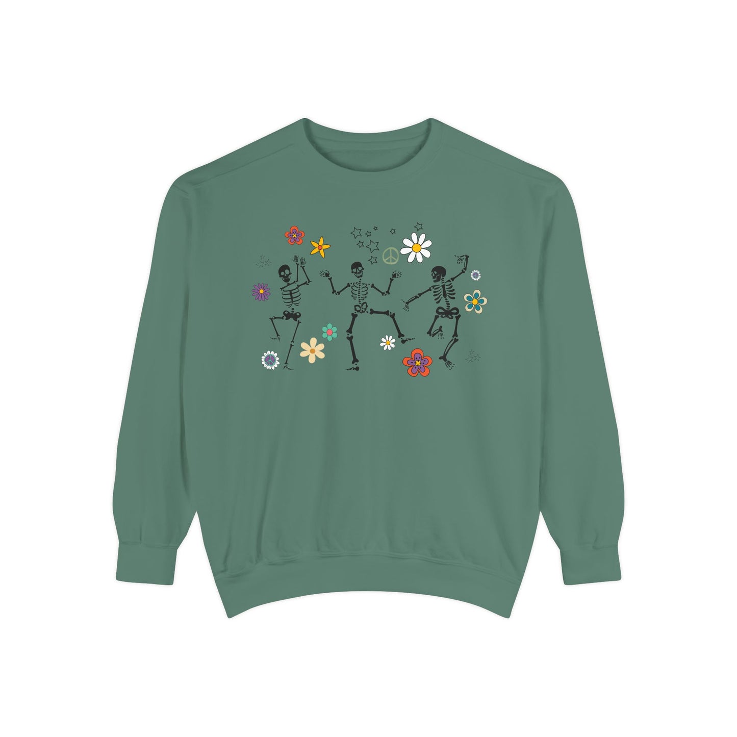 Skeleton Halloween Crewneck - Retro Fall Shirt - Women's Sweatshirt - Dancing Skeletons