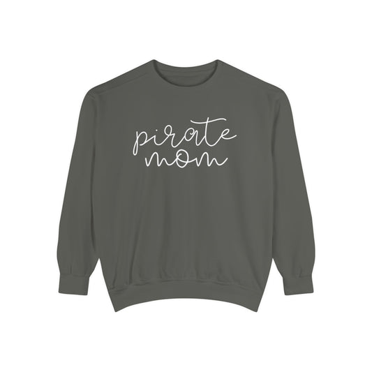Pirate Mom Comfort Color Sweatshirt - Pirate Theme Shirt - Mom Shirt - Women's Mascot Crewneck