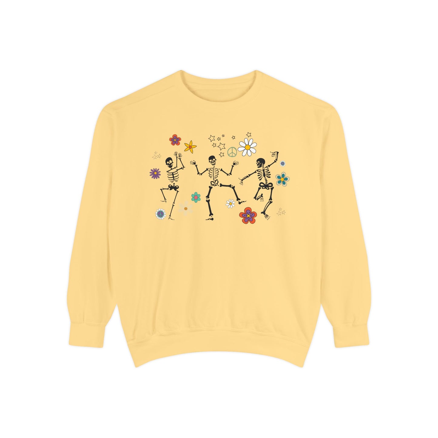 Skeleton Halloween Crewneck - Retro Fall Shirt - Women's Sweatshirt - Dancing Skeletons