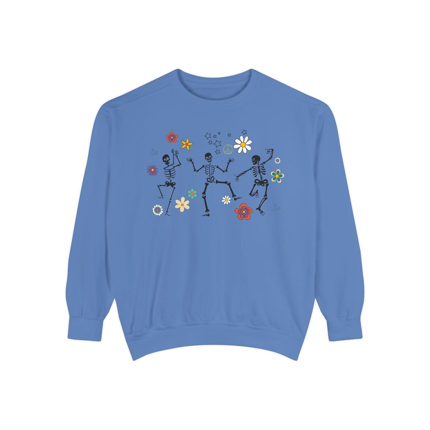 Skeleton Halloween Crewneck - Retro Fall Shirt - Women's Sweatshirt - Dancing Skeletons